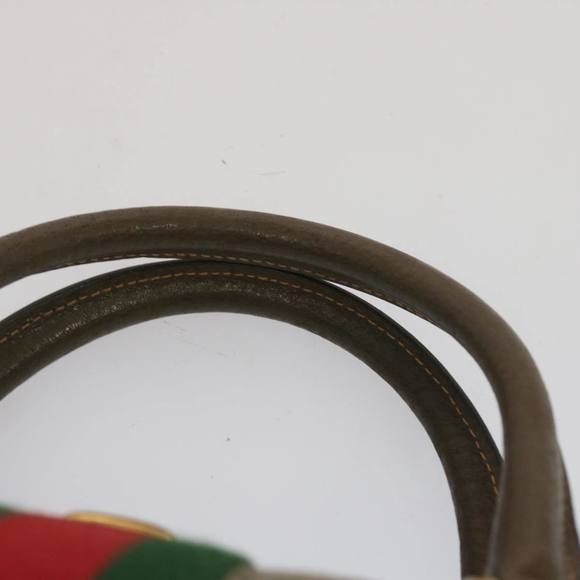 GUCCI GG Supreme Web Sherry Line Boston Bag Beige Red 24 02 007 Auth yk10839 - Picture 8 of 16